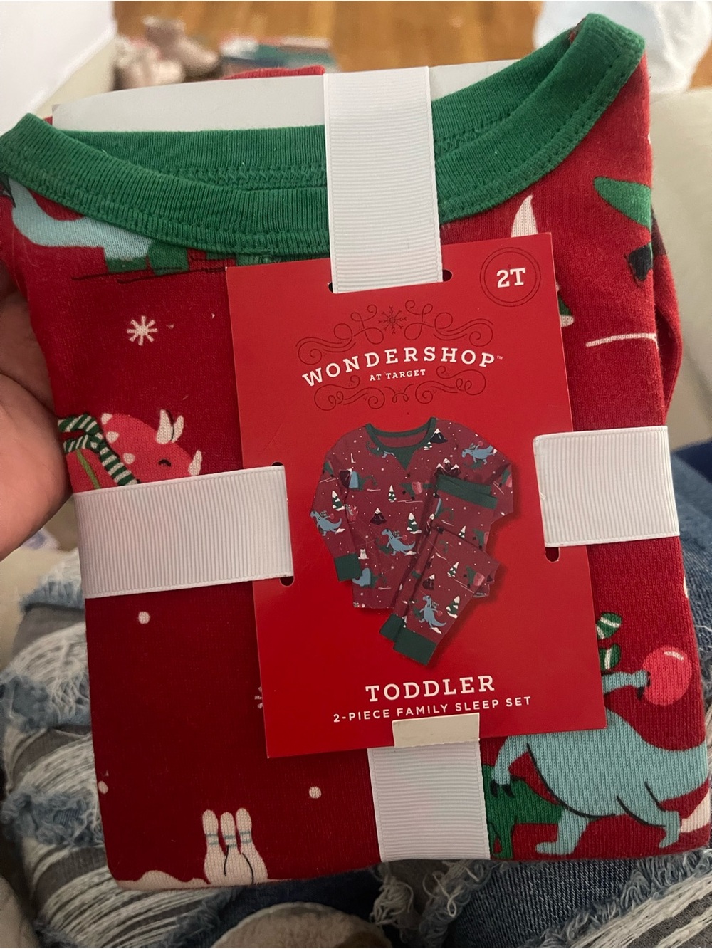 WonderShop Toddler 2-Piece Sleep Set - Red & Green Holiday Pajamas (2T)